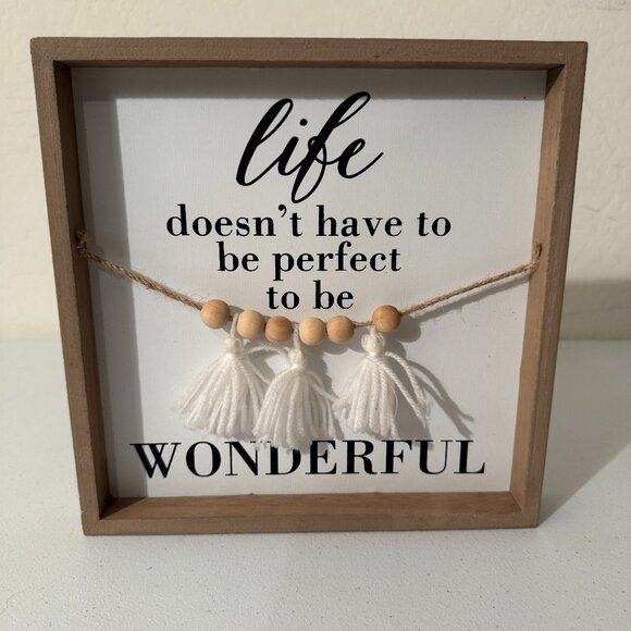 “Life Doesn’t Have to Be Perfect to Be Wonderful” Wall Art - Picture 1 of 2